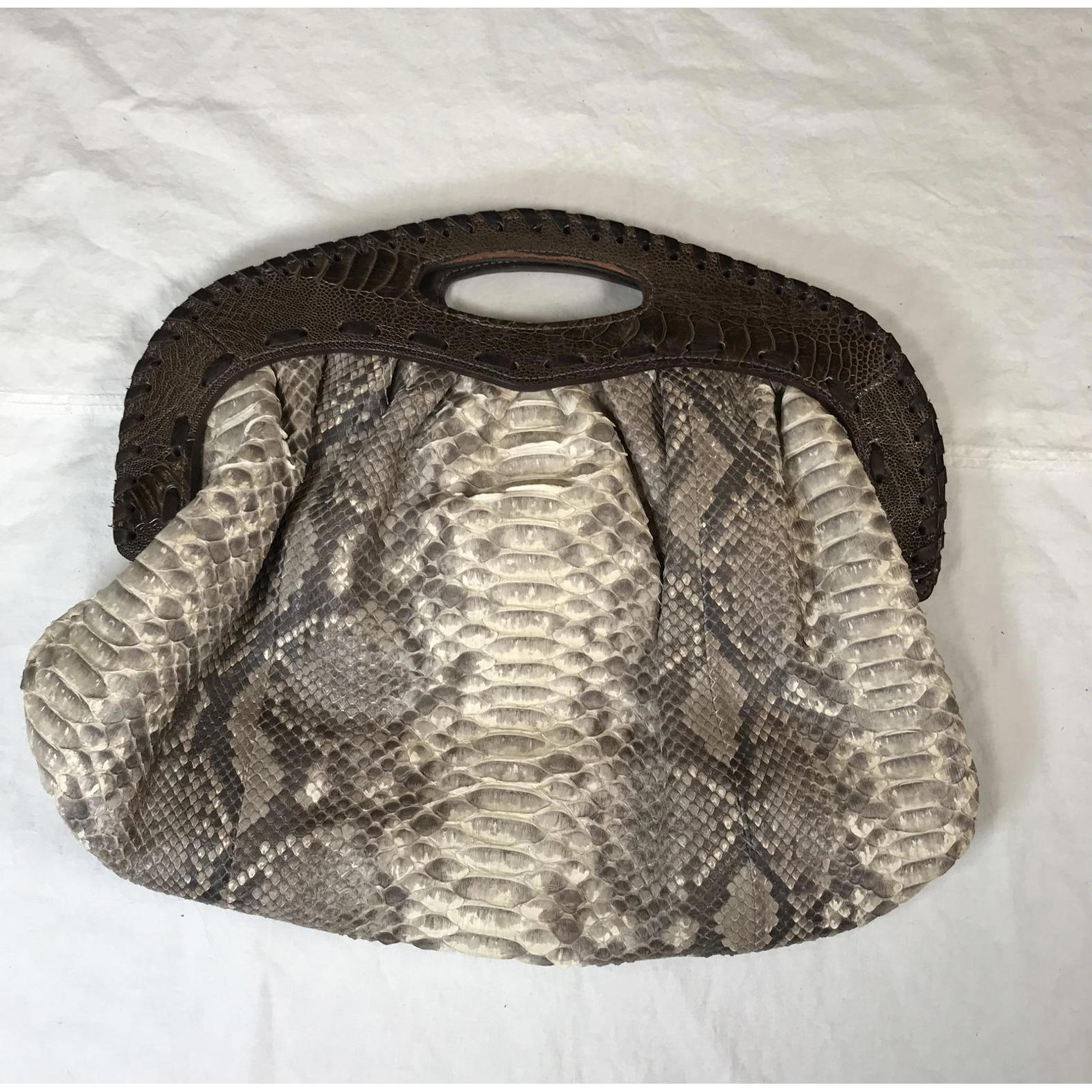Vintage One Night Stand! Liz Carey 2009 Bird Python & Brown Leather Handles